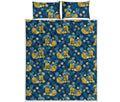 Hawaiian Tiki Pattern Print Quilt Bed Set