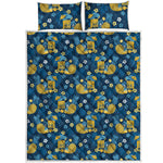 Hawaiian Tiki Pattern Print Quilt Bed Set