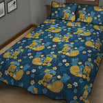 Hawaiian Tiki Pattern Print Quilt Bed Set