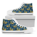 Hawaiian Tiki Pattern Print White High Top Sneakers