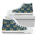 Hawaiian Tiki Pattern Print White High Top Shoes