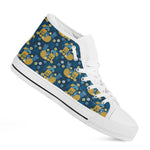Hawaiian Tiki Pattern Print White High Top Shoes