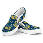 Hawaiian Tiki Pattern Print White Slip On Shoes