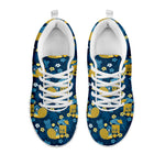 Hawaiian Tiki Pattern Print White Sneakers