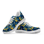 Hawaiian Tiki Pattern Print White Sneakers