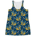 Hawaiian Tiki Pattern Print Women's Racerback Tank Top