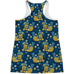 Hawaiian Tiki Pattern Print Women's Racerback Tank Top