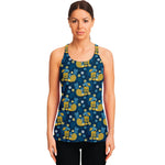 Hawaiian Tiki Pattern Print Women's Racerback Tank Top