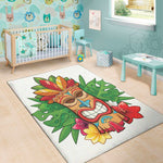 Hawaiian Tiki Print Area Rug