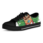 Hawaiian Tiki Print Black Low Top Shoes 