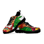 Hawaiian Tiki Print Black Sneakers