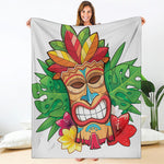 Hawaiian Tiki Print Blanket