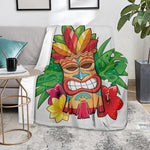 Hawaiian Tiki Print Blanket