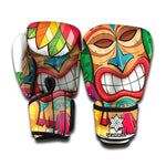 Hawaiian Tiki Print Boxing Gloves