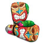 Hawaiian Tiki Print Boxing Gloves