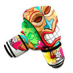 Hawaiian Tiki Print Boxing Gloves