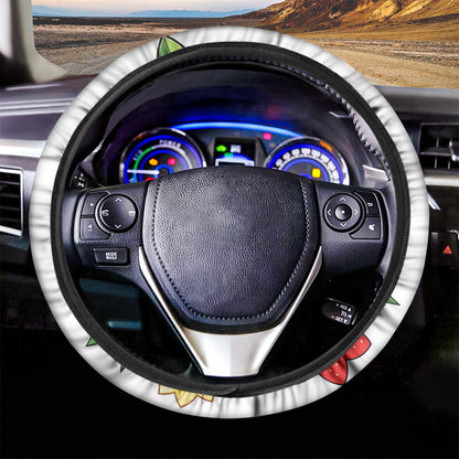 Hawaiian Tiki Print Car Steering Wheel Cover