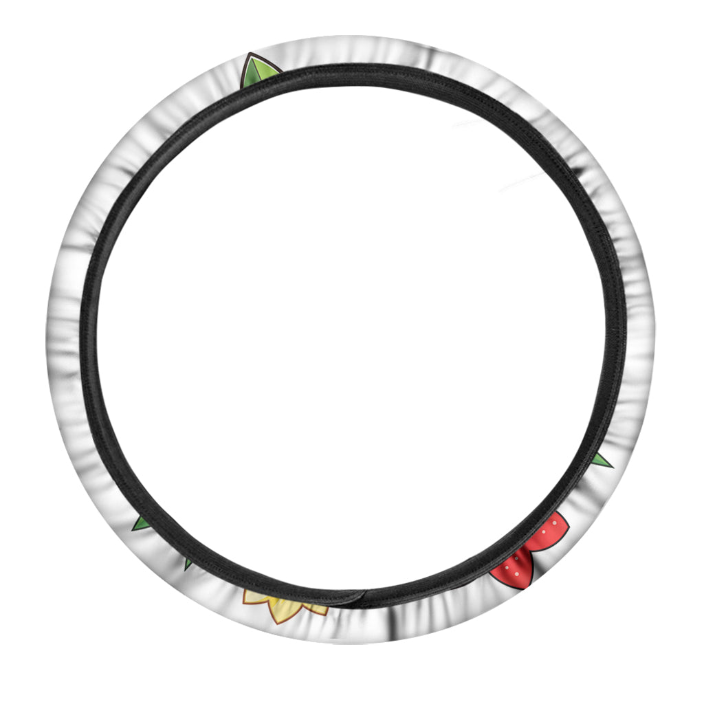 Hawaiian Tiki Print Car Steering Wheel Cover