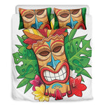 Hawaiian Tiki Print Duvet Cover Bedding Set