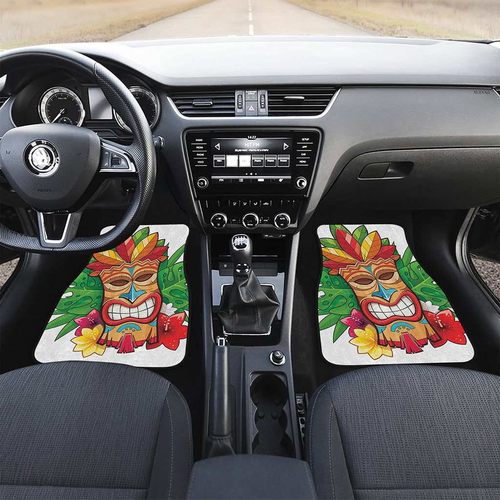 Hawaiian Tiki Print Front and Back Car Floor Mats
