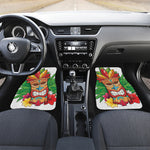 Hawaiian Tiki Print Front and Back Car Floor Mats