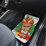 Hawaiian Tiki Print Front and Back Car Floor Mats
