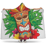 Hawaiian Tiki Print Hooded Blanket