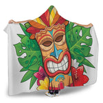 Hawaiian Tiki Print Hooded Blanket