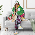 Hawaiian Tiki Print Hooded Blanket