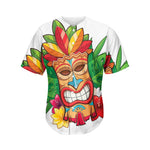 Hawaiian Tiki Print Men's Baseball Jersey