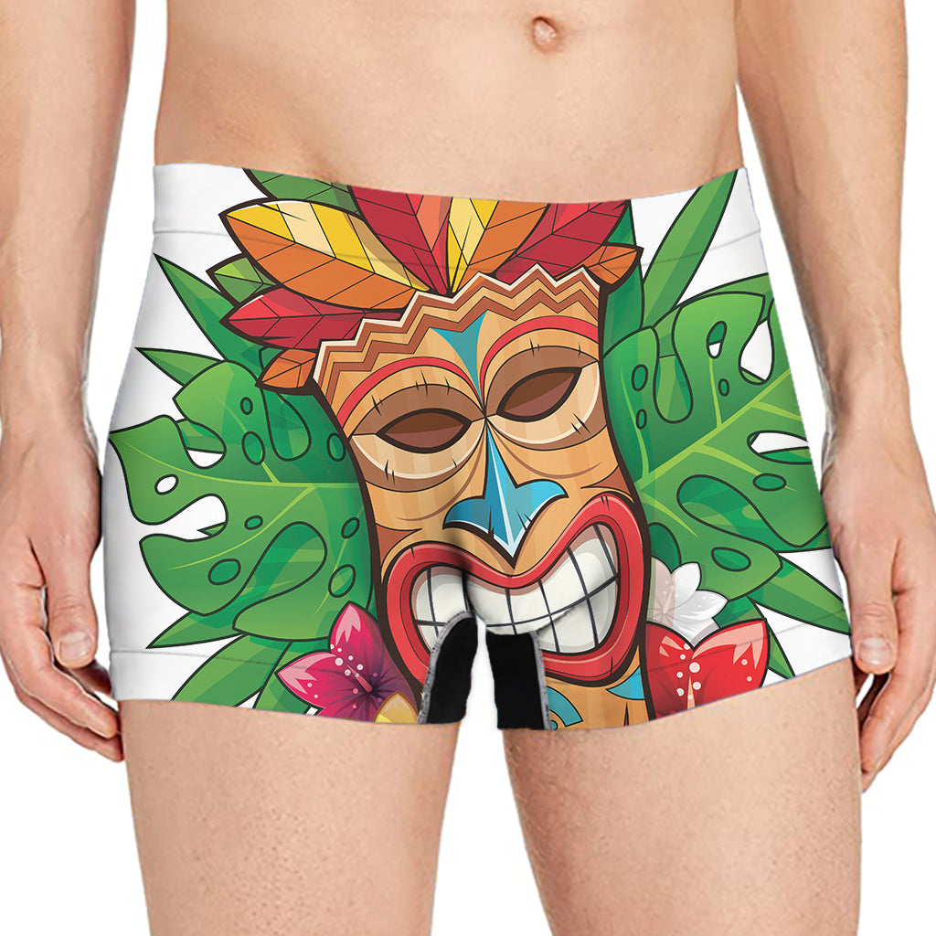 Hawaiian Tiki Print Men's Boxer Briefs