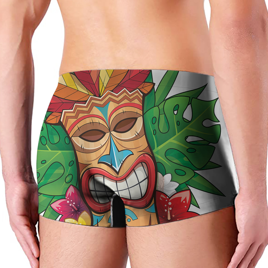 Hawaiian Tiki Print Men's Boxer Briefs