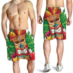 Hawaiian Tiki Print Men's Shorts