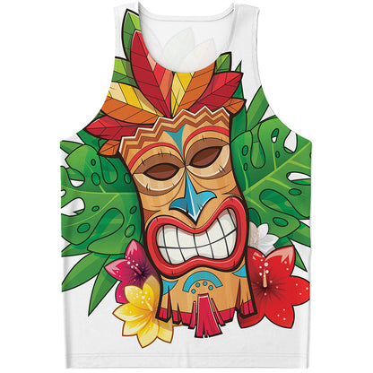 Hawaiian Tiki Print Men's Tank Top