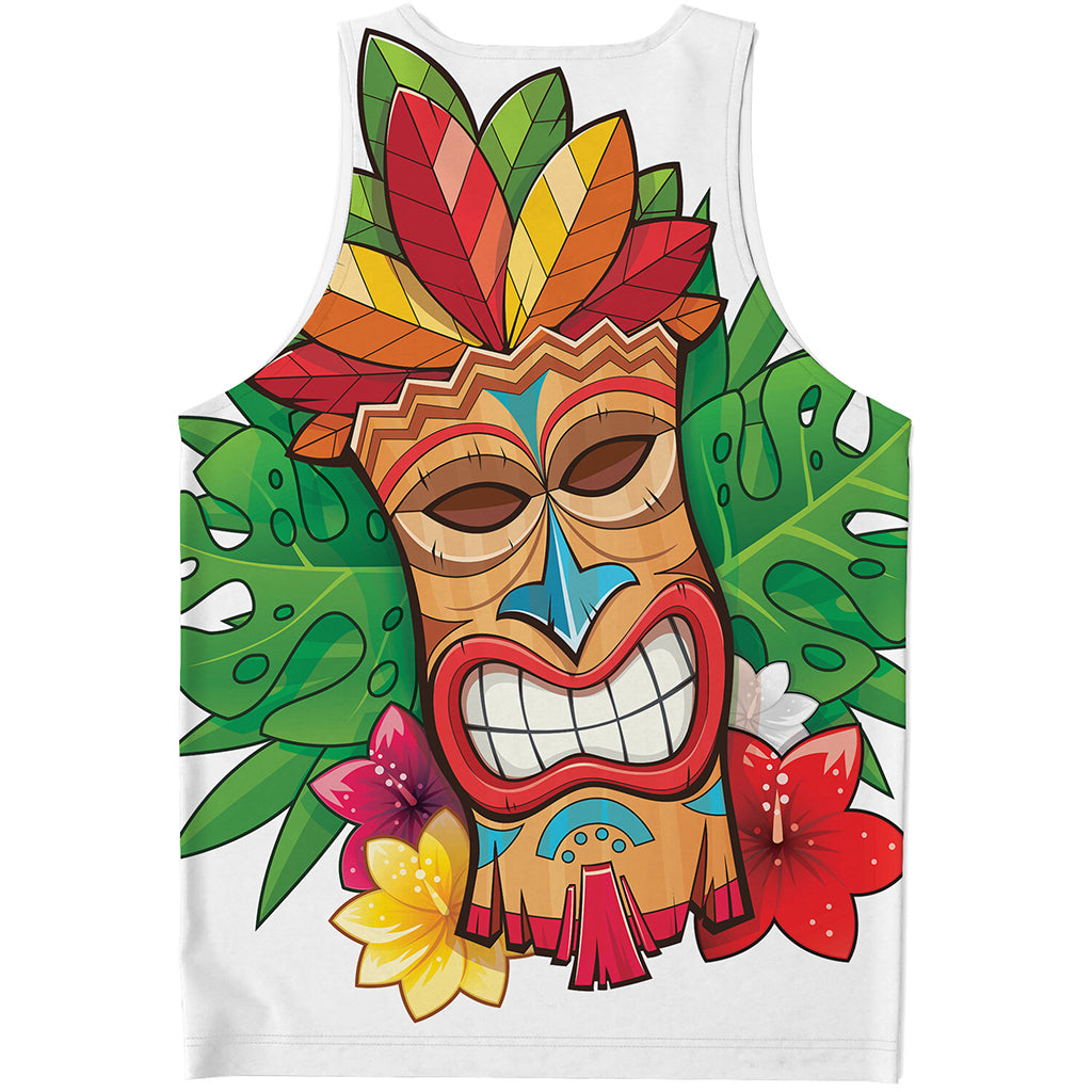 Hawaiian Tiki Print Men's Tank Top