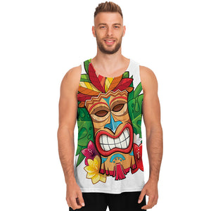 Hawaiian Tiki Print Men's Tank Top