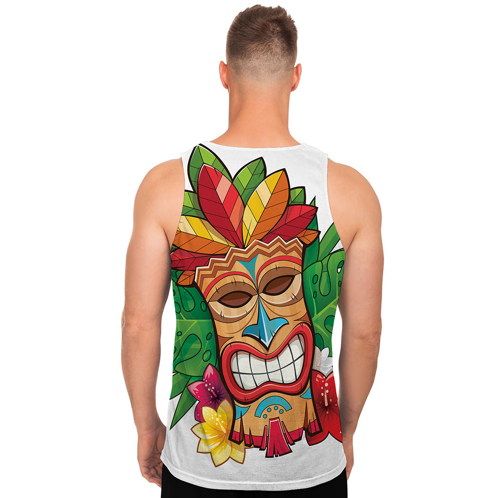 Hawaiian Tiki Print Men's Tank Top