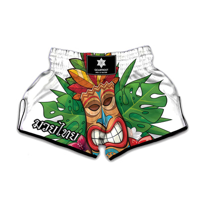 Hawaiian Tiki Print Muay Thai Boxing Shorts