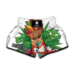 Hawaiian Tiki Print Muay Thai Boxing Shorts