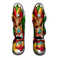 Hawaiian Tiki Print Muay Thai Shin Guards