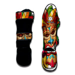Hawaiian Tiki Print Muay Thai Shin Guard