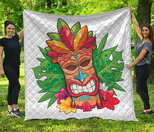Hawaiian Tiki Print Quilt