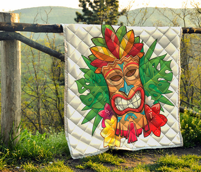 Hawaiian Tiki Print Quilt