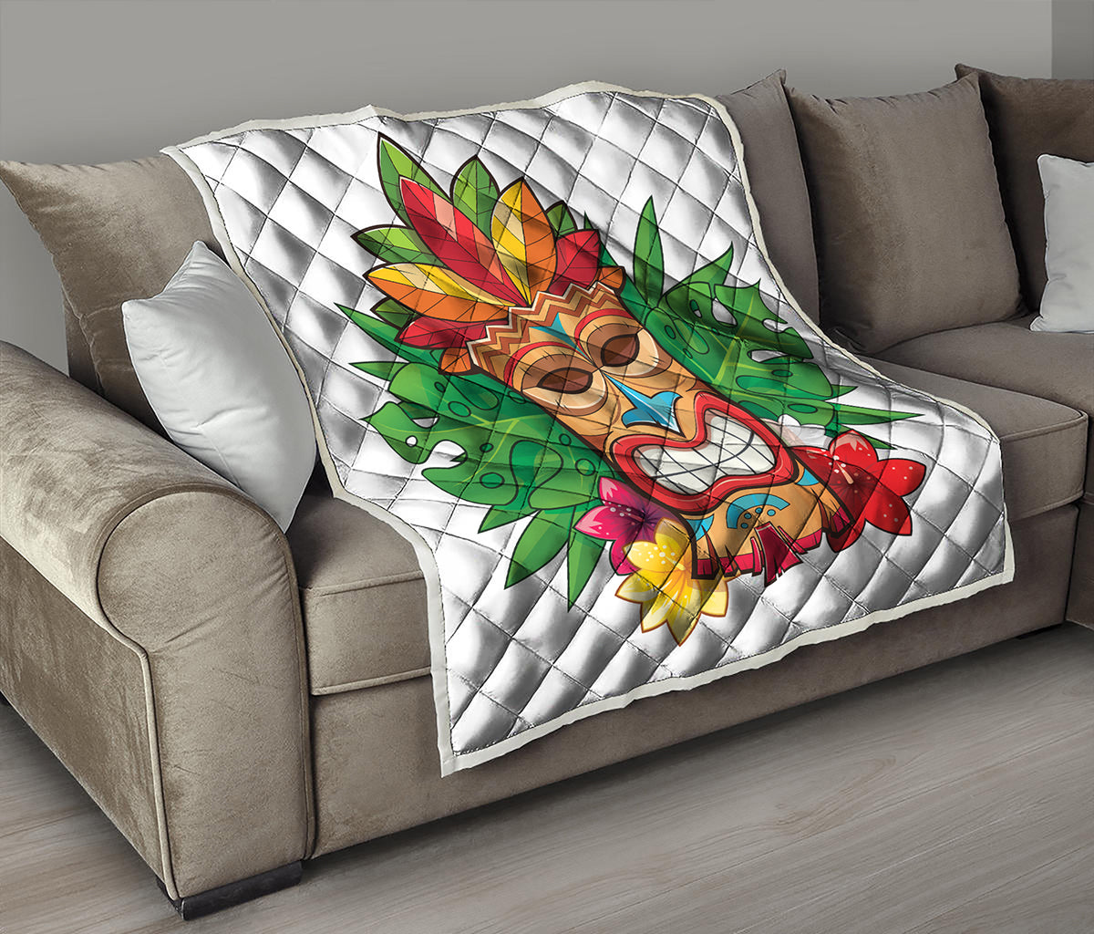 Hawaiian Tiki Print Quilt