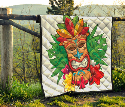 Hawaiian Tiki Print Quilt