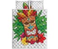 Hawaiian Tiki Print Quilt Bed Set
