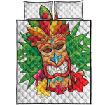 Hawaiian Tiki Print Quilt Bed Set