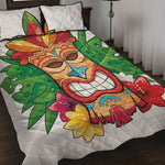 Hawaiian Tiki Print Quilt Bed Set