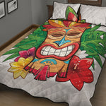 Hawaiian Tiki Print Quilt Bed Set