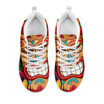 Hawaiian Tiki Print White Sneakers
